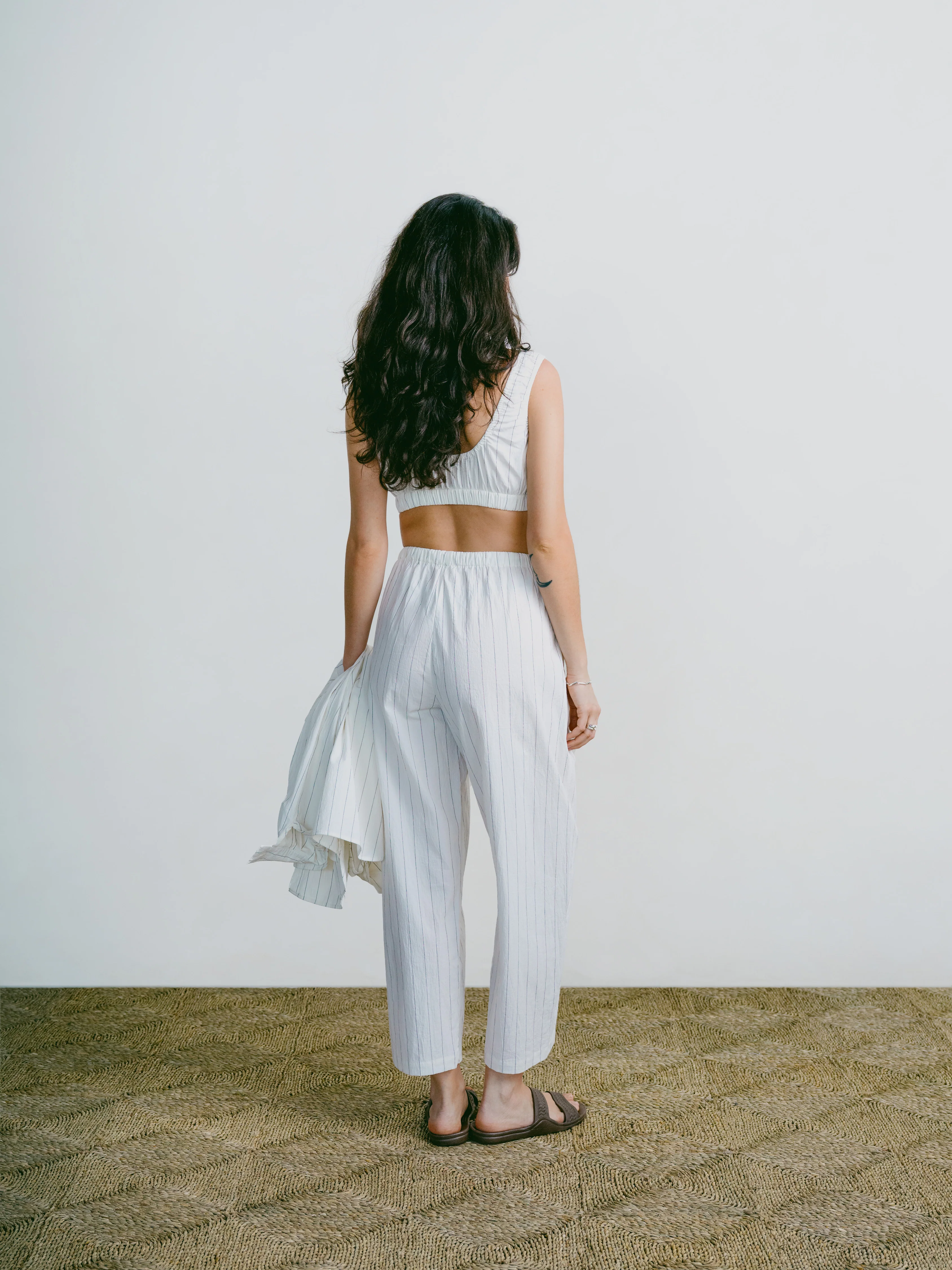 All Day Pant, Organic Japanese Cotton, Carolina Stripe - Image 4
