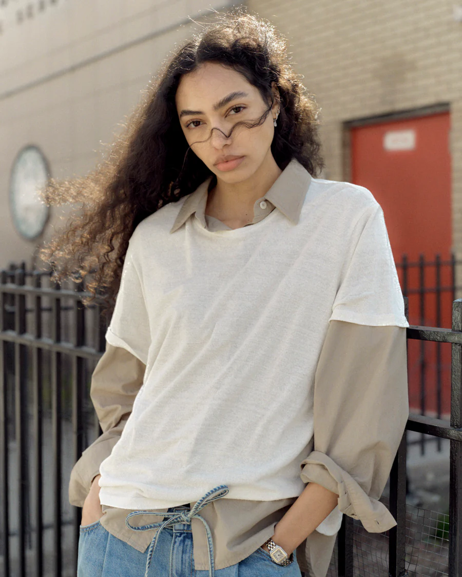 Big Tee, Regen Silk Noil Jersey, Natural - Image 5