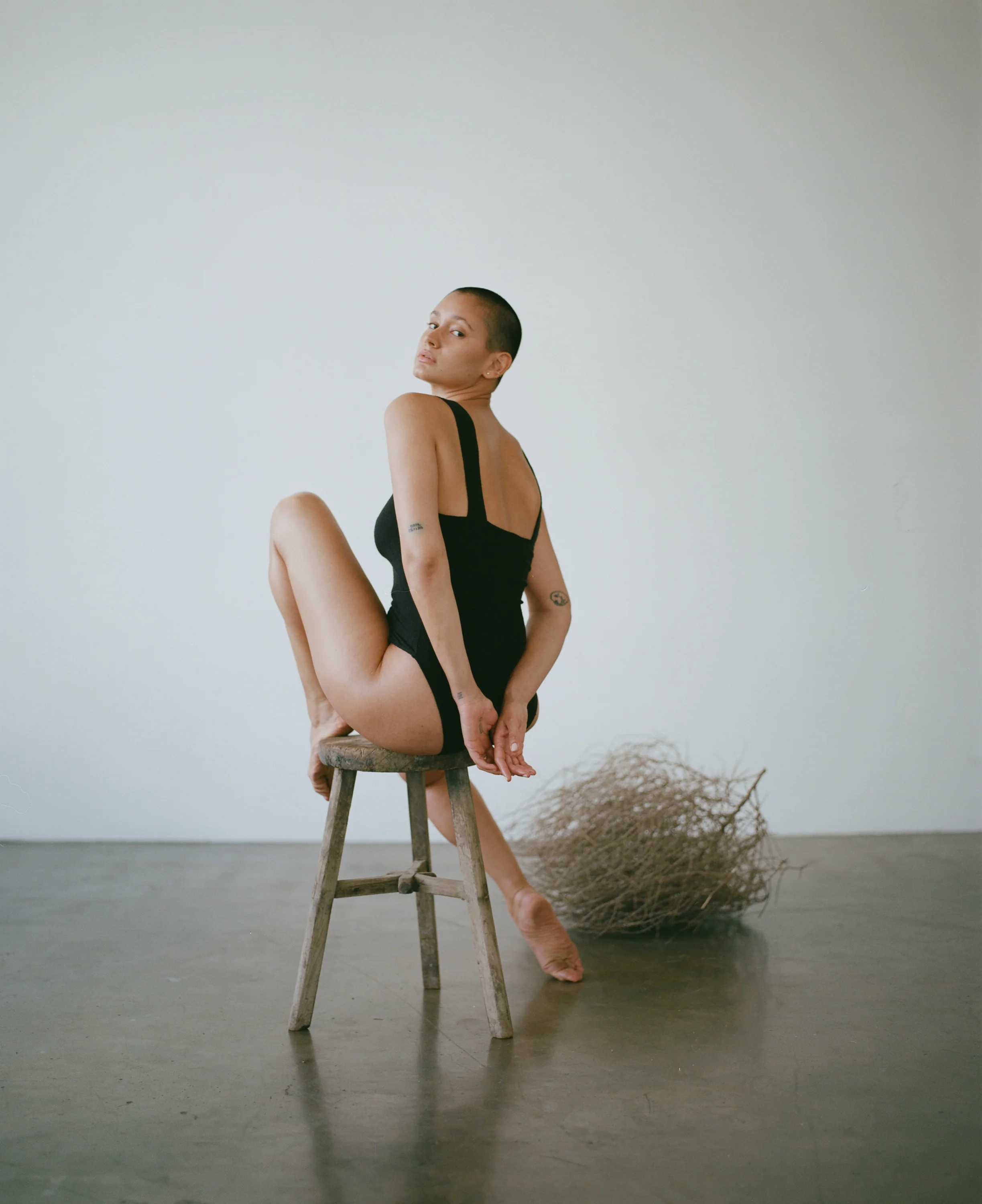 Christy Bodysuit, Regen Silk Noil Jersey, Black - Image 3