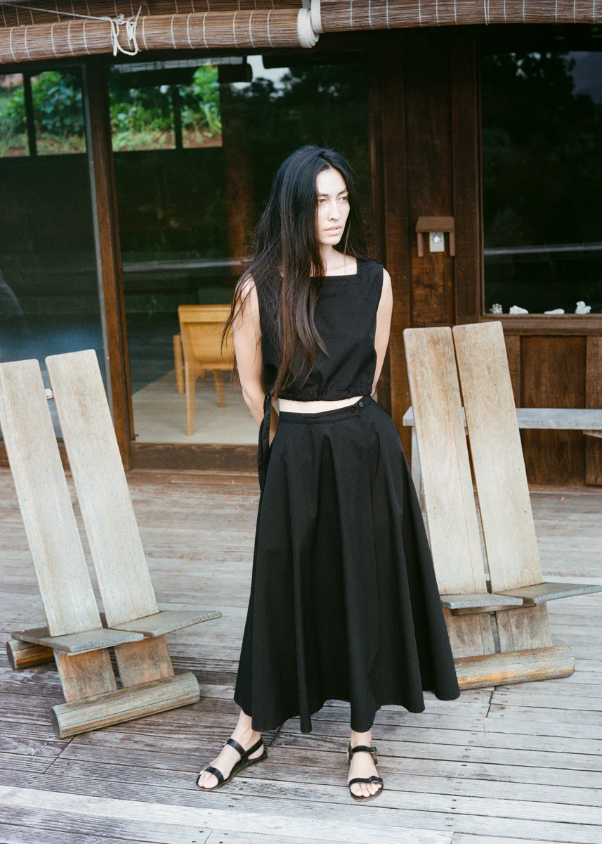 Karu Top, Organic Poplin, Black - Image 4