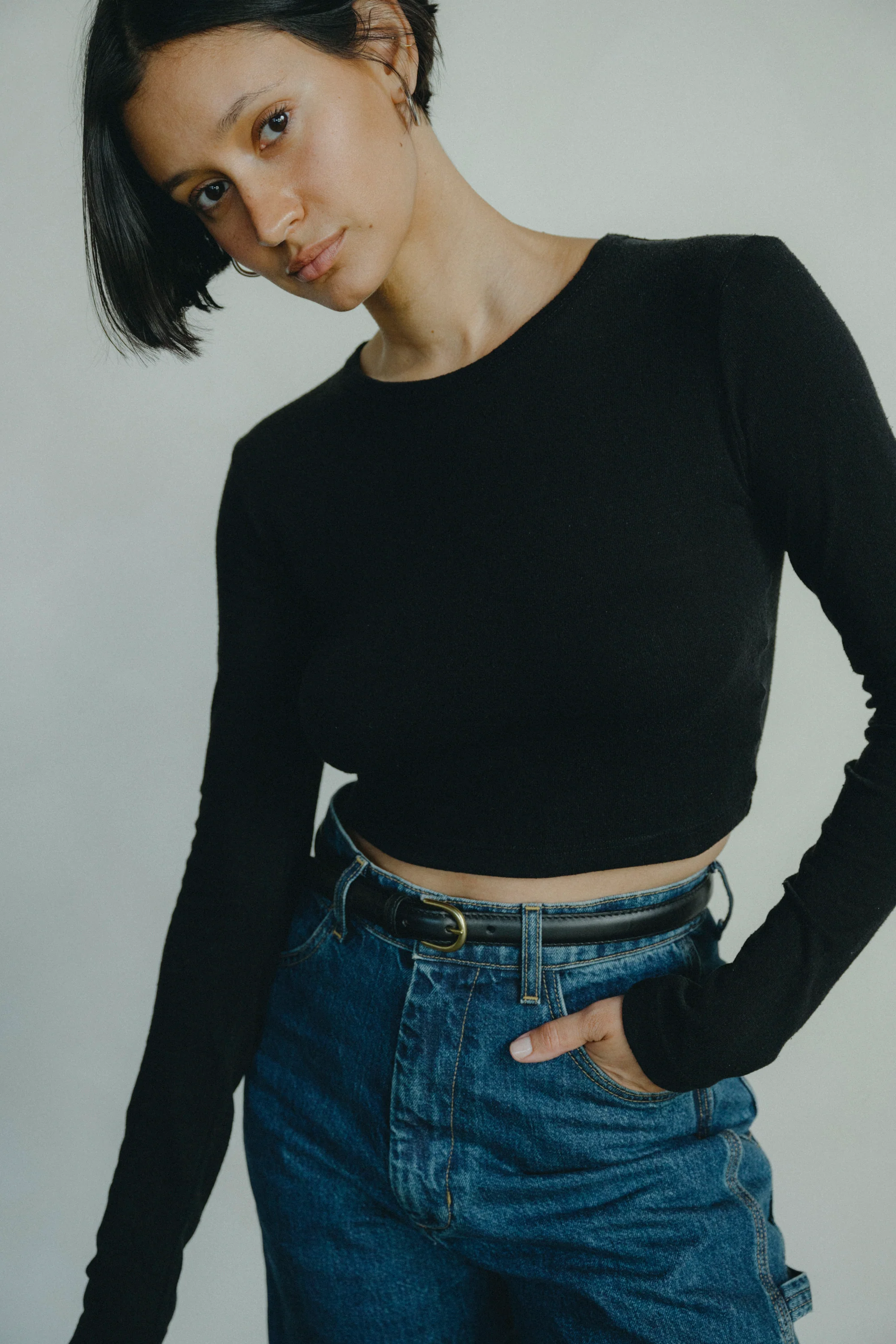 Lia Top, Regen Silk Noil Jersey, Black - Image 2