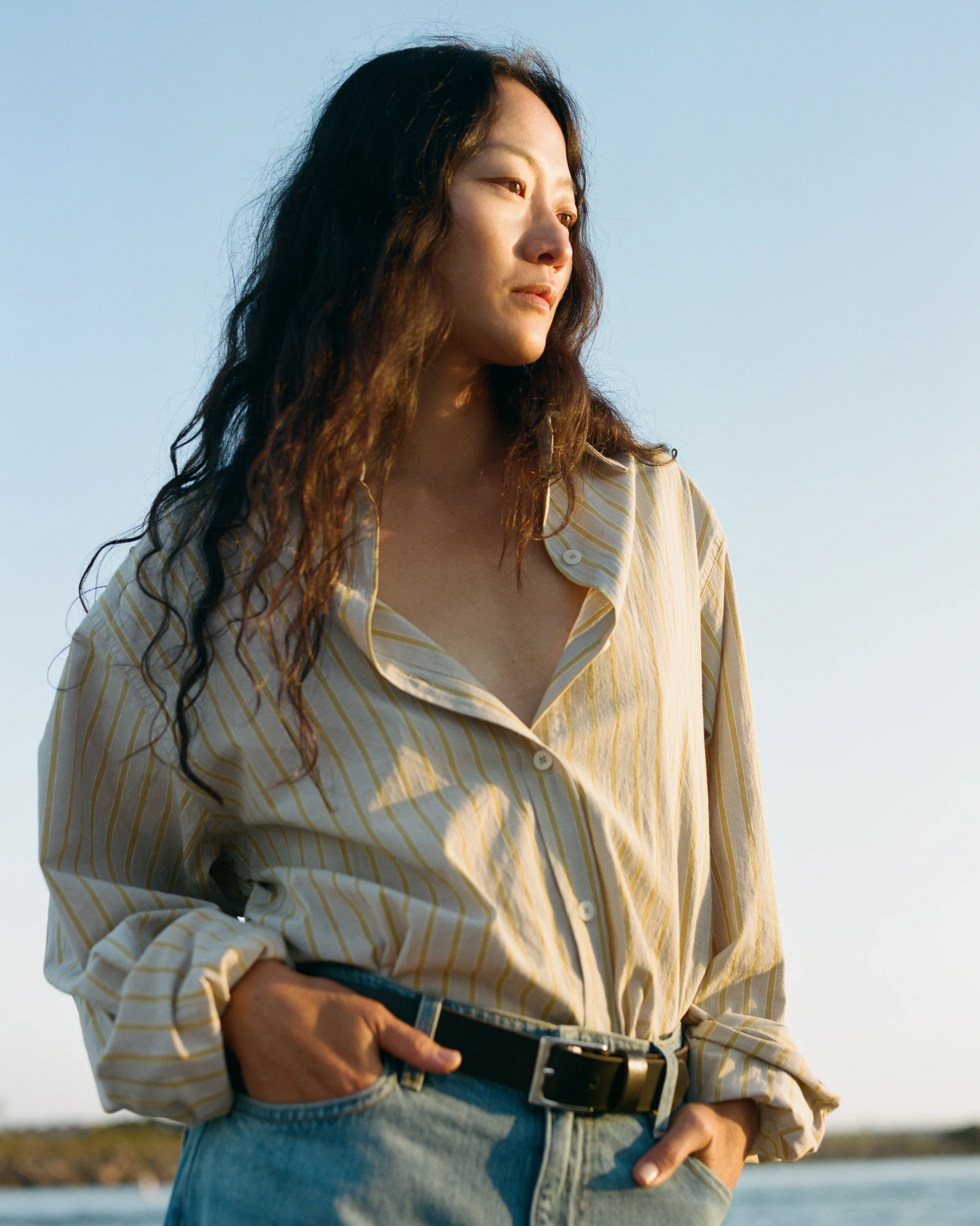 Marcie Shirt, Japanese Organic Cotton, Cabana Stripe - Image 6
