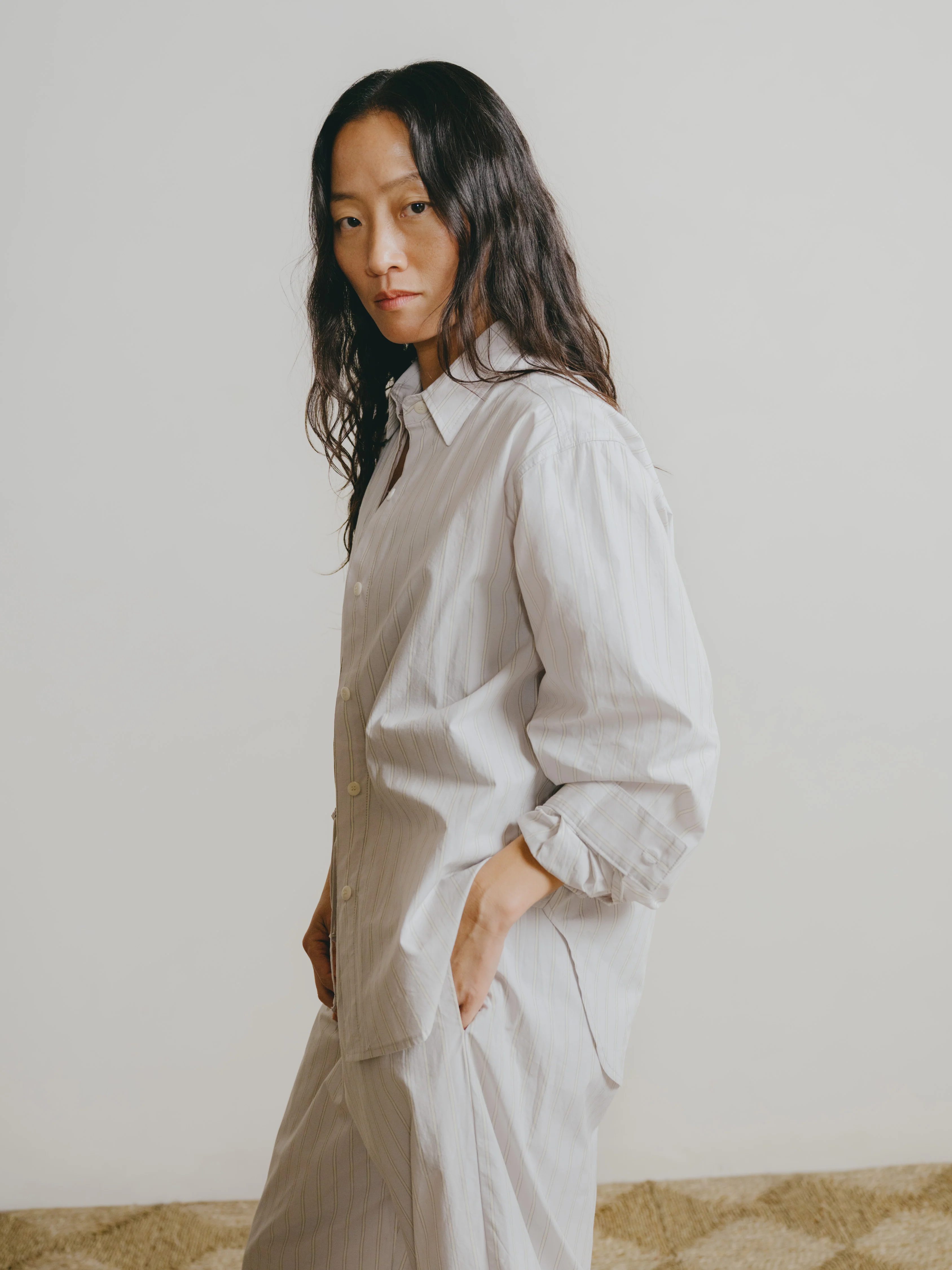 Marcie Shirt, Japanese Organic Cotton, Isla Stripe - Image 3