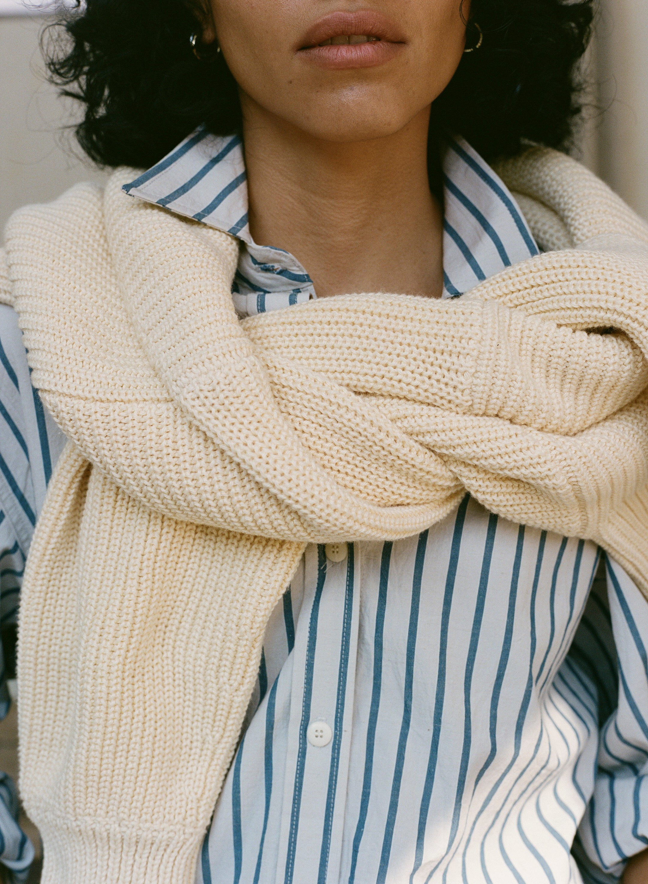 Marcie Shirt, Japanese Organic Cotton, Riviera Stripe - Image 4
