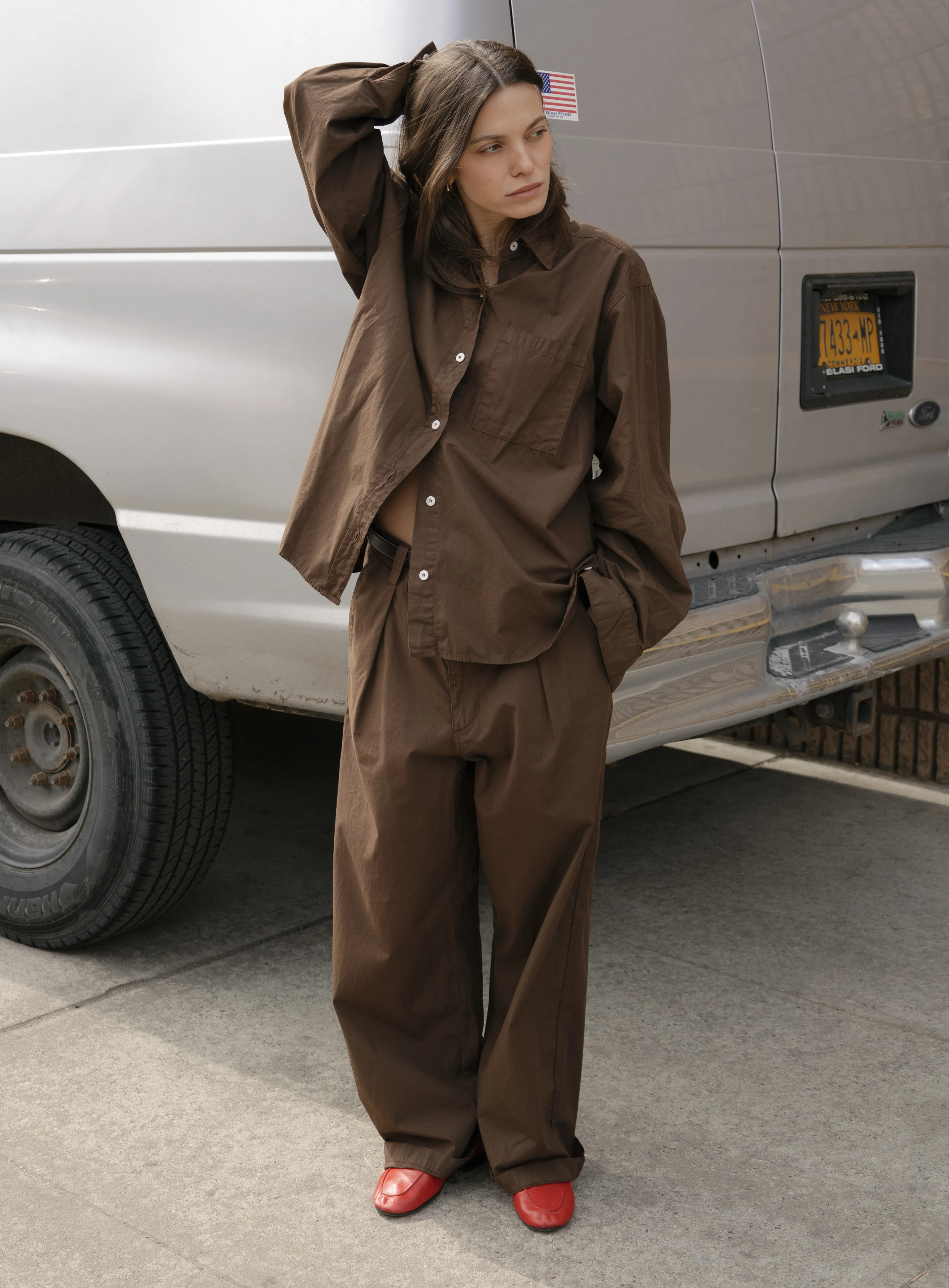 Marcie Shirt, Organic Poplin, Manzanita - Image 5