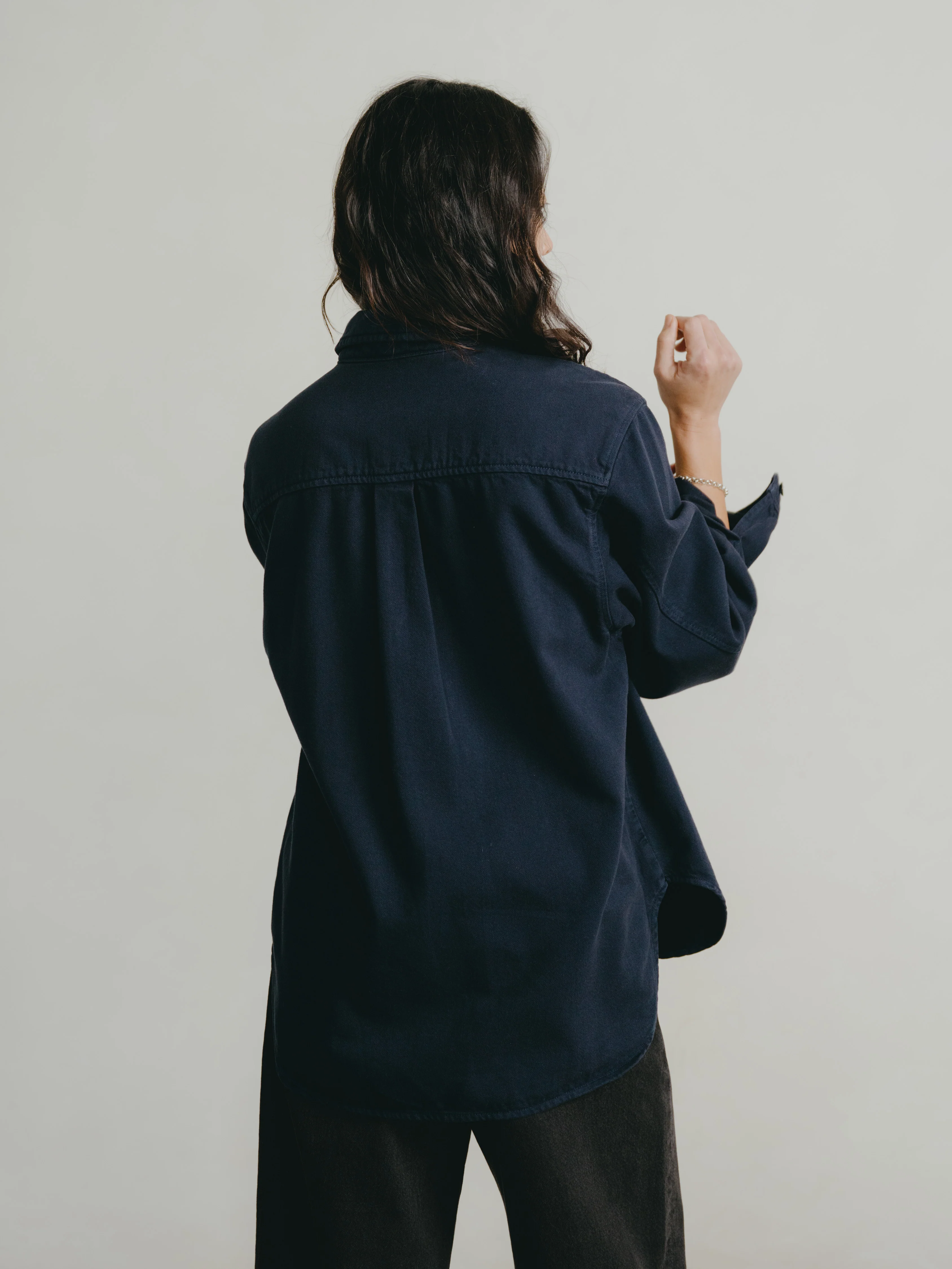 Zip Popover, Broken Twill, Navy - Image 3